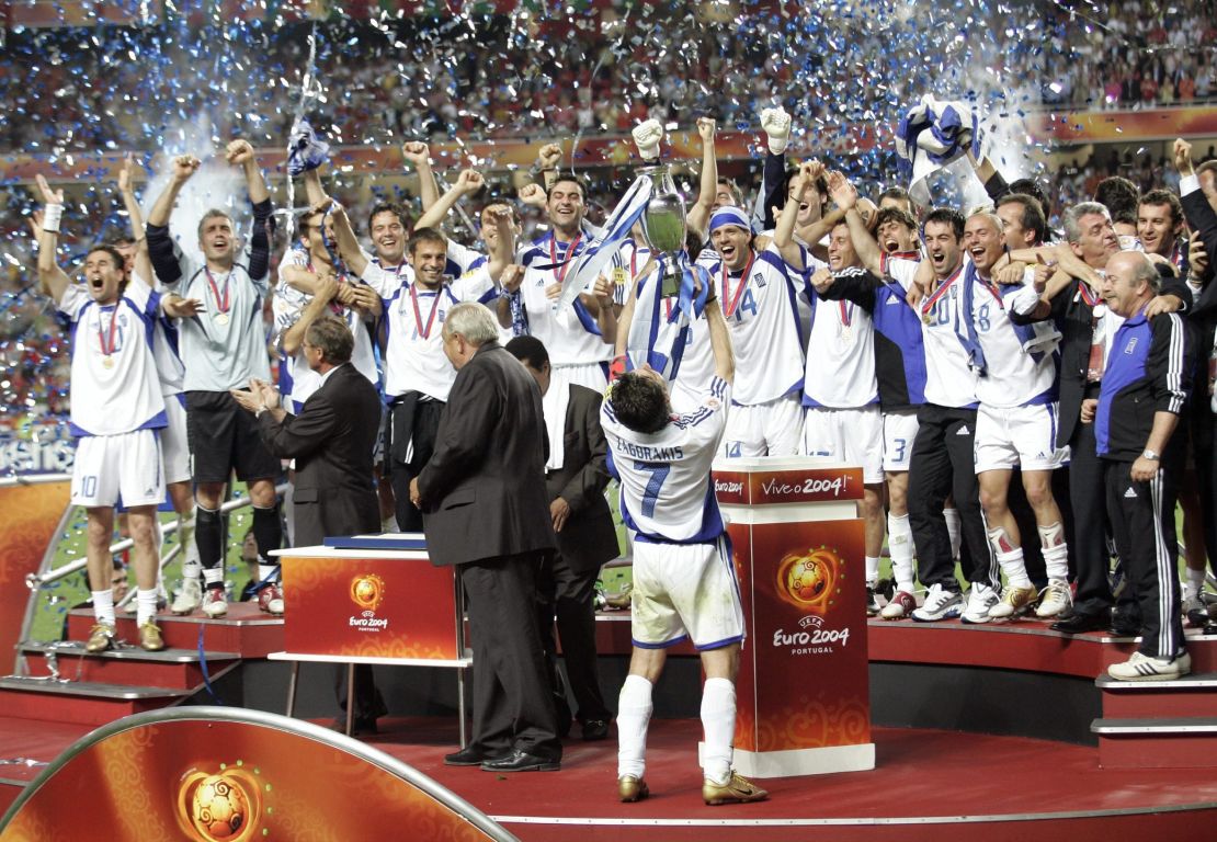 The Greece national team improbably won Euro 2004 with a final victory over Portugal.