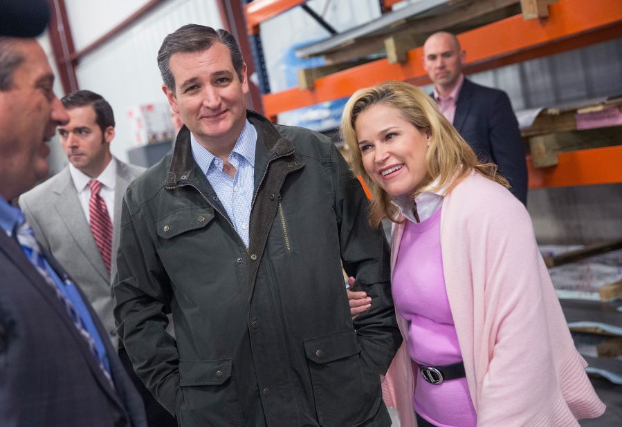 With his wife by his side, Cruz tours the Dane Manufacturing facility before speaking to workers in Dane, Wisconsin, on Thursday, March 24.