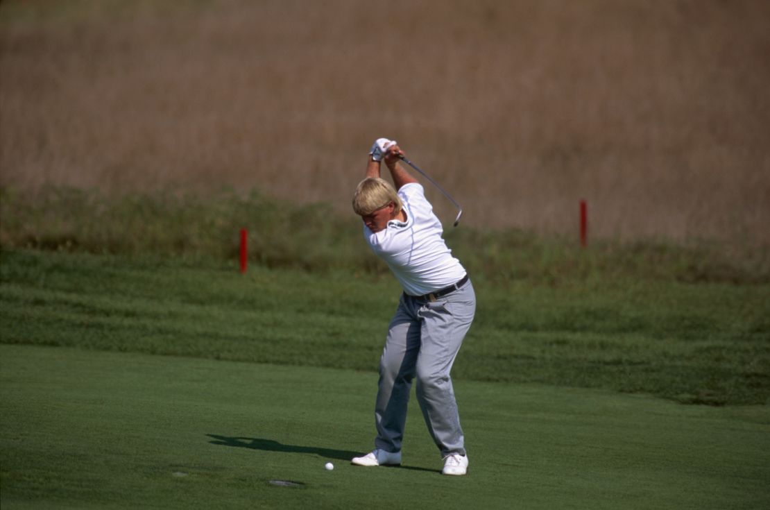 John Daly plays a shot during the PGA Championship in 1991.