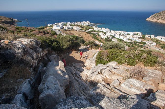 The island is dotted with ancient sites such as this marble quarry near Apollonas strewn with colossal unfinished statues. 