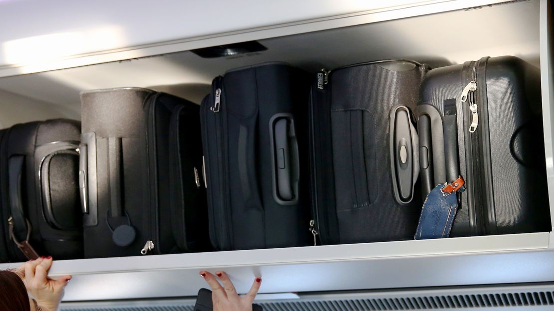 Overhead luggage: Keep calm and carry on.