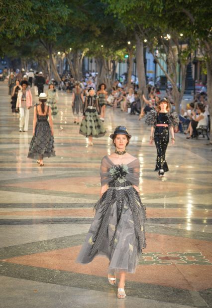 The show took place along one of Havana's central streets, Paseo del Prado.