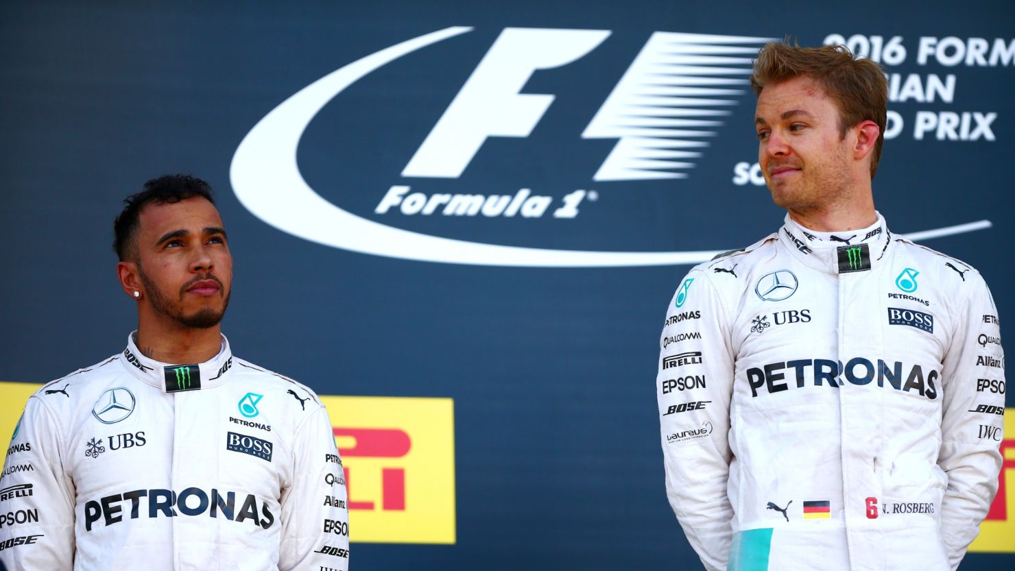 Mercedes insists it is not favoring Nico Rosberg (right), who has won all four F1 races in 2016, over teammate Lewis Hamilton (left)