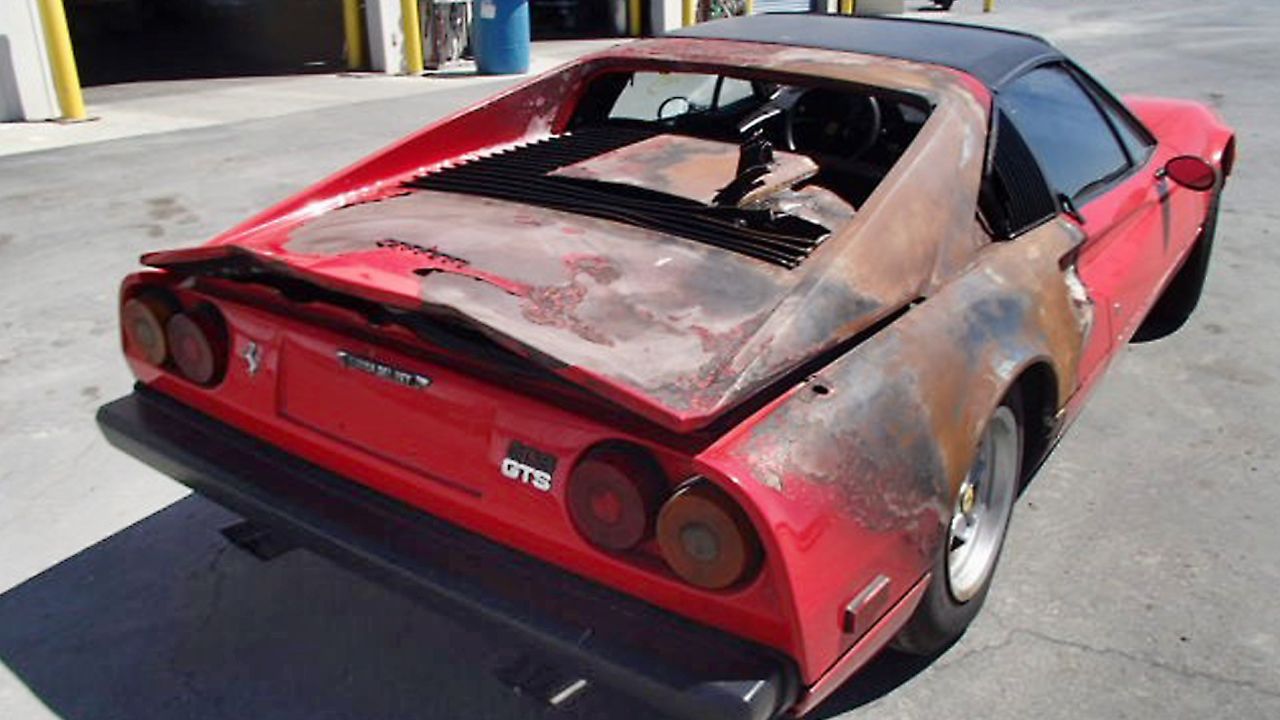 Hutchison says he was horrified when he brought the Ferrari 308 home from the junk yard.