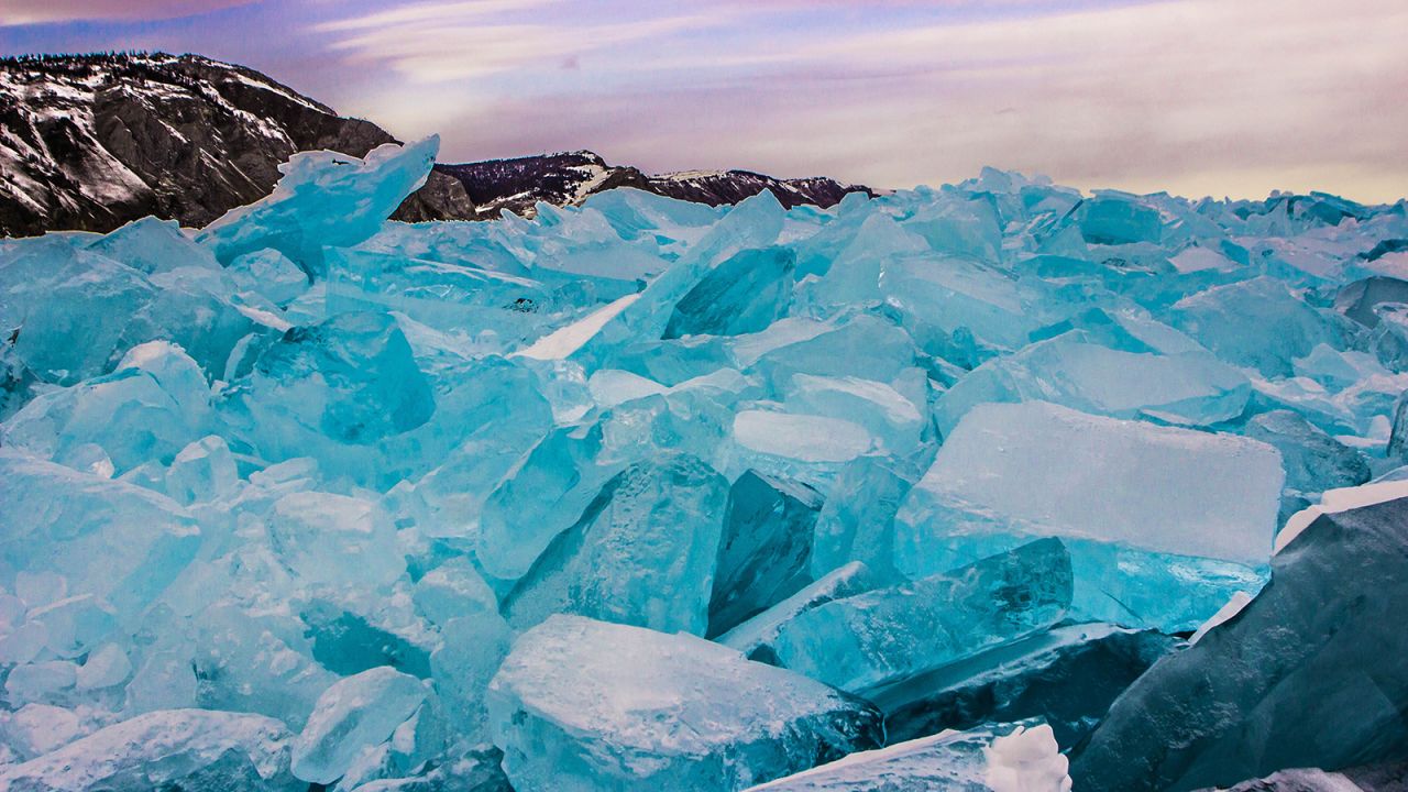 <strong>Lake Baikal, Russia: </strong>Frozen for at least four months a year, the shockingly vivid blue ice of Lake Baikal is one of winter's most incredible sights. <br />
