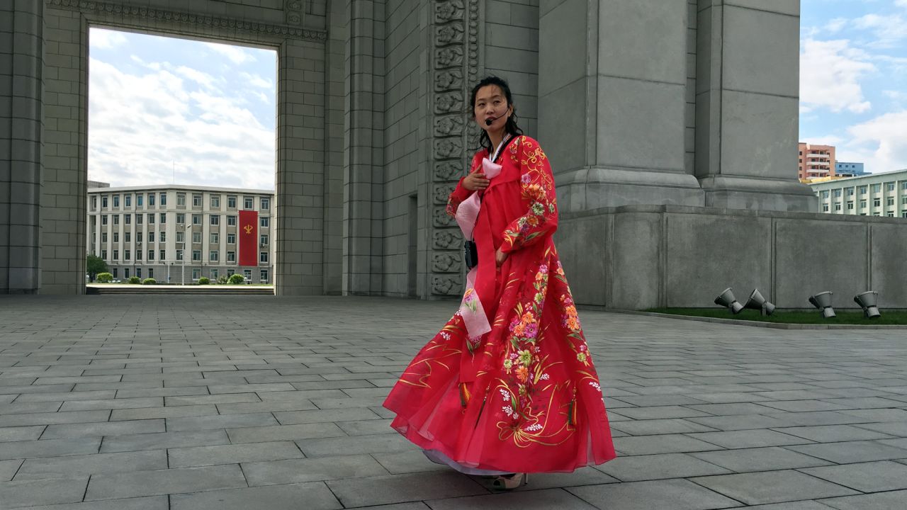 Hyon Un Mi, 27, works as a guide at Pyongyang's Arch of Triumph. She says she and her colleagues have worked for 70 days straight, acting on orders of Supreme Leader Kim Jong Un. To prepare Pyongyang for the upcoming congress, she was part of a work crew sent to refurbish Kim Il Sung Stadium.
