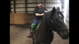 Emily Fuggetta's first time on horseback since losing her leg and her horse in a tragic accident six months before.
