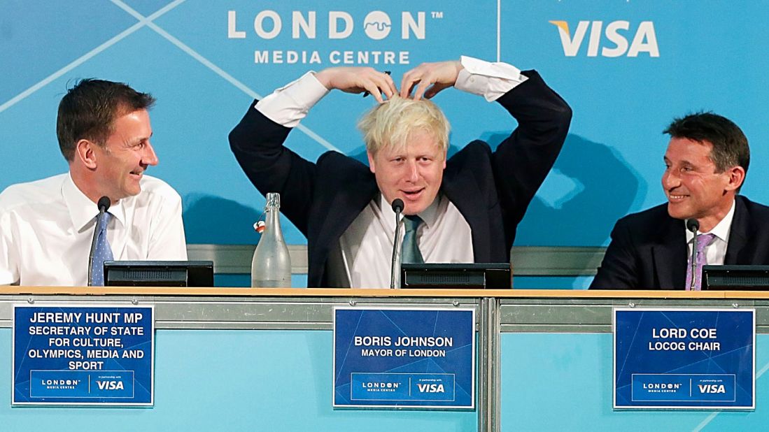 Johnson takes part in an Olympics news conference on August 13, 2012.