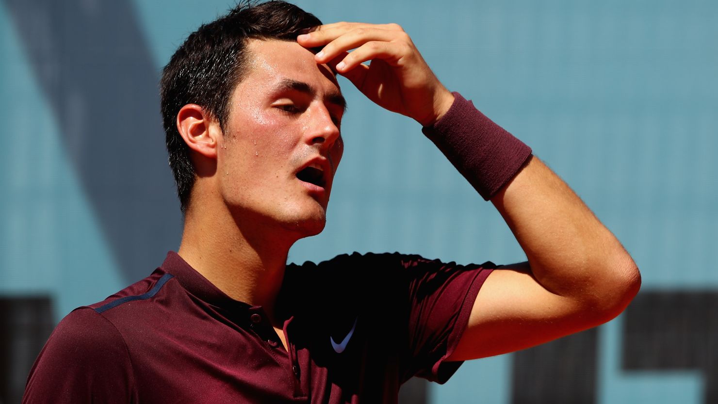 Bernard Tomic lost in straight sets to Fabio Fognini at the Madrid Open.