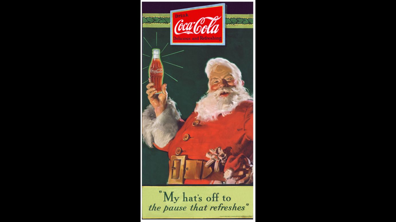<strong>1931: </strong>Coca-Cola puts an image of Santa Claus on an ad that debuted in the Saturday Evening Post and appeared regularly in magazines. It was painted by Haddon Sundblom, who continued to paint a new Santa for Coke every year until 1964.