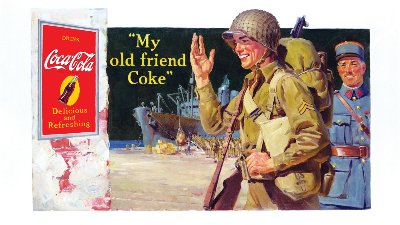 <strong>1944:</strong> A soldier is seen on this World War II-era ad.