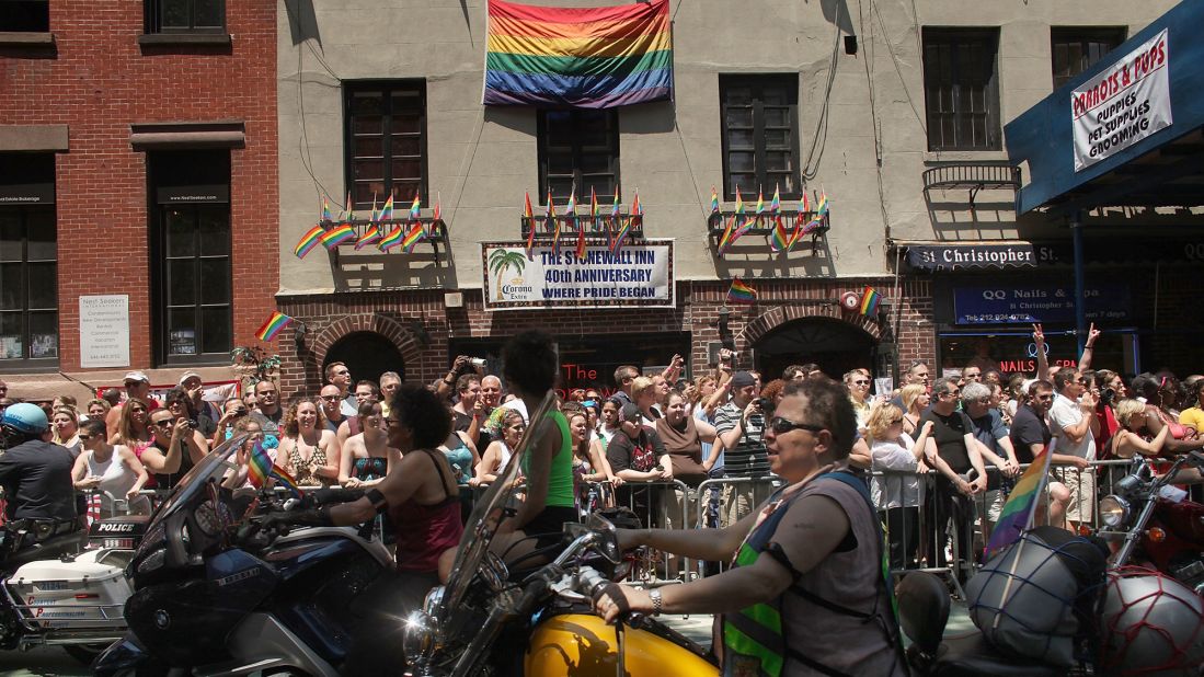 Over the years, the New York City pride march has continued to celebrate the role of the Stonewall Inn in the LGBT rights movement. The 2009 march marked the 40th anniversary of the Stonewall riots. 