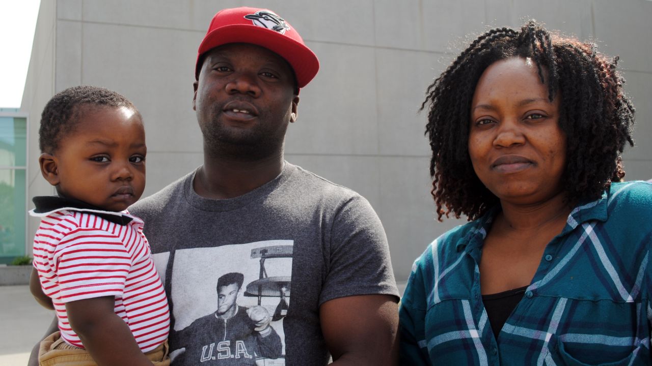 Lelany Marenga, Kwame Addo and their baby Joshua have no idea if their home is still standing.