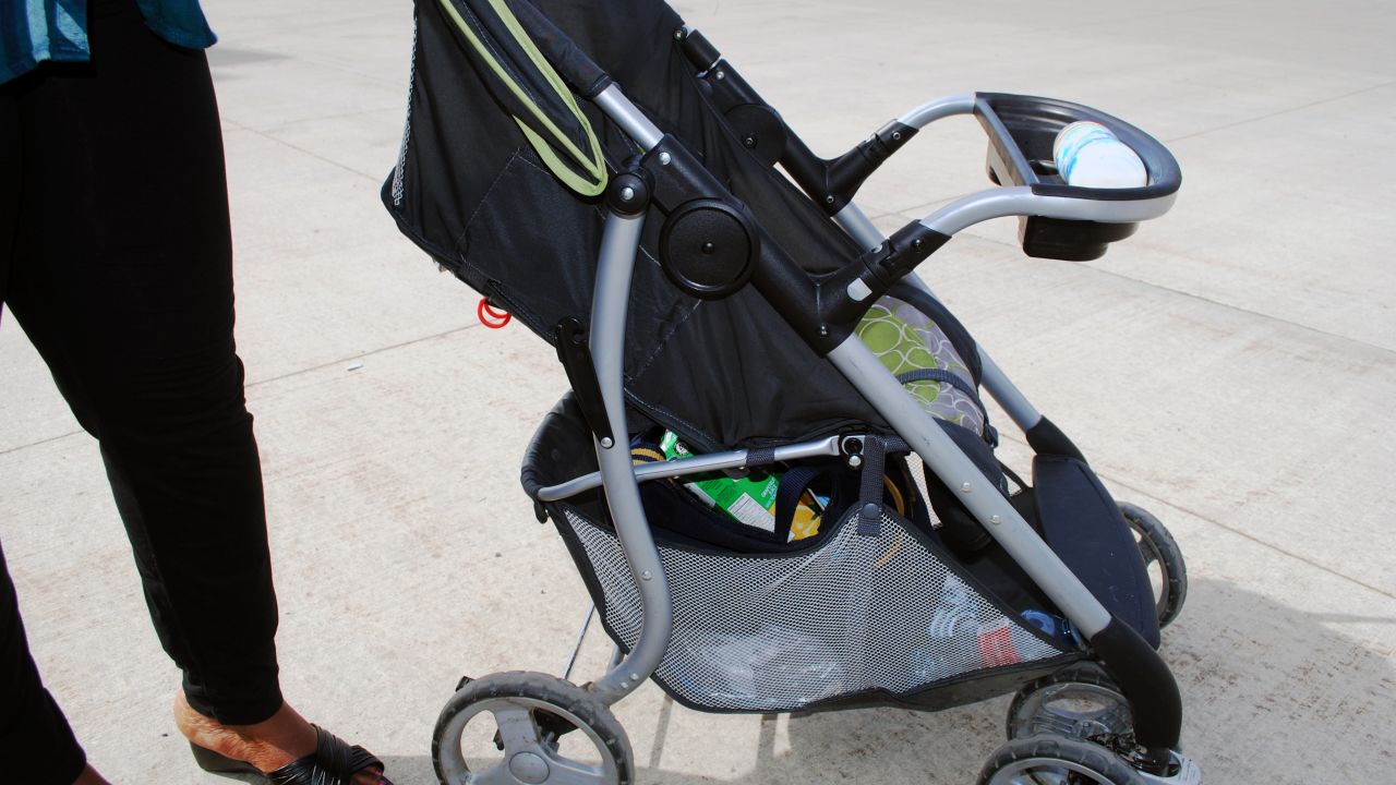 Lelany Marenga and Kwame Addo were at work and not able to return home. Their stroller is all they have.