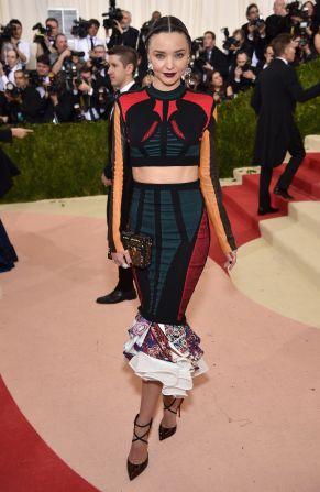 Miranda Kerr wears Louis Vuitton at the 2016 Met Gala.
