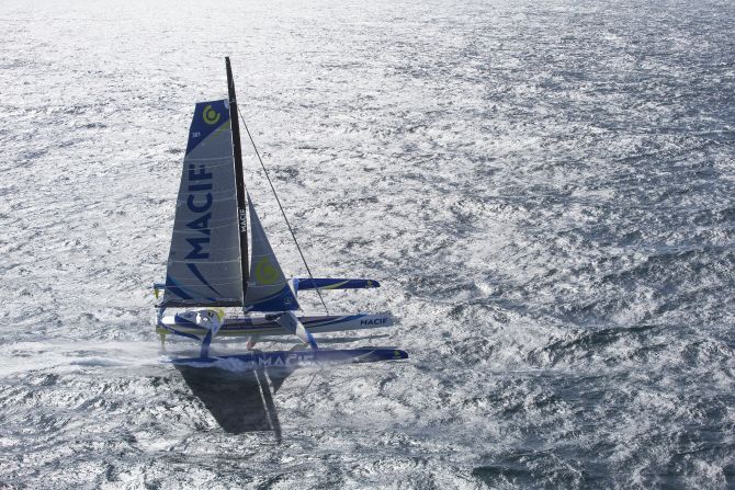 The MACIF trimaran, designed by naval firm Van Peteghem Lauriot-Prévost, was built with one goal in mind: to break world records.