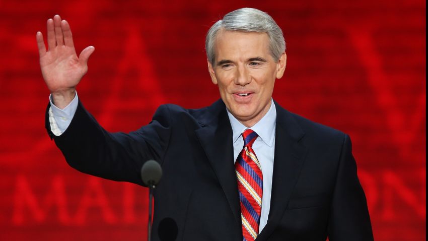 TAMPA, FL - AUGUST 29:  U.S. Sen. Rob Portman (R-OH) waves during the third day of the Republican National Convention at the Tampa Bay Times Forum on August 29, 2012 in Tampa, Florida. Former Massachusetts Gov. Former Massachusetts Gov. Mitt Romney was nominated as the Republican presidential candidate during the RNC, which is scheduled to conclude August 30.  (Photo by Mark Wilson/Getty Images)