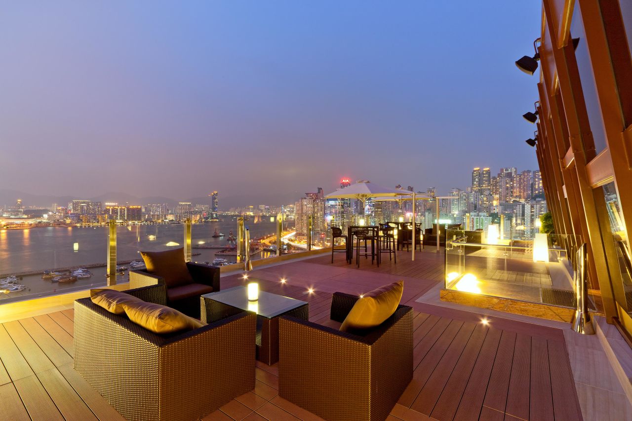 The Park Lane offers sweeping views across Victoria Harbour, the most impressive of which comes from its rooftop bar, The Deck.