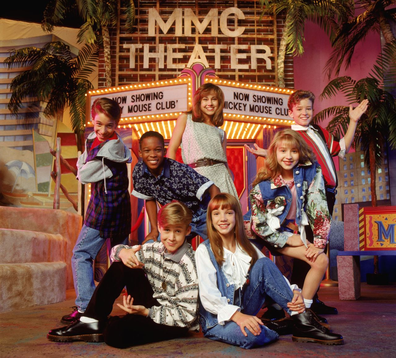 In 1993, Timberlake was singing, dancing and acting in the Disney Channel's "The Mickey Mouse Club" alongside a group that would later become a who's-who of teenage idols. Here, clockwise from upper center, are Nikki DeLoach, Timberlake, Christina Aguilera, Britney Spears, Ryan Gosling, T.J. Fantini and Tate Lynche.