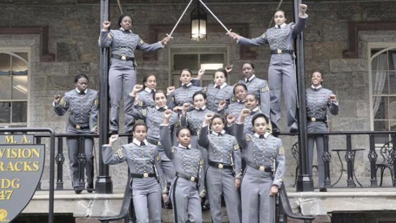The cadets pose in front of historic Nininger Hall.