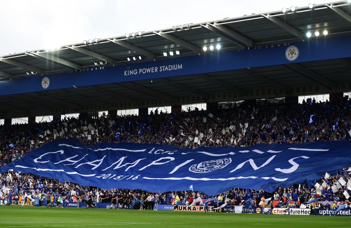 Leicester was playing Everton Saturday in its final home league match of the season, after which it was presented with the EPL trophy.