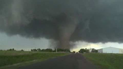 Storm chasers said that one tornado was up to a mile wide at one point.