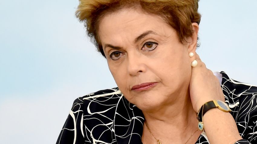 Brazilian President Dilma Rousseff attends the launching ceremony of a new stage of the state-subsidized housing program at Planalto Palace in Brasilia on May 6, 2016.
A special committee in Brazil's Senate was to vote Friday on whether to recommend starting an impeachment trial against President Dilma Rousseff who faces being suspended from office in less than a week. / AFP / EVARISTO SA        (Photo credit should read EVARISTO SA/AFP/Getty Images)