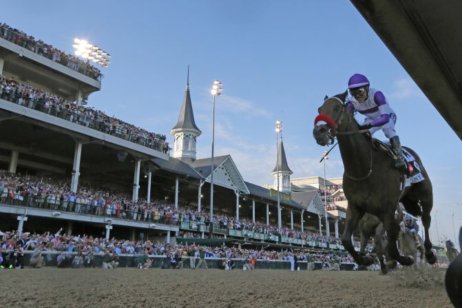 Nyquist, ridden by Mario Gutierrez, wins the Kentucky Derby on Saturday, May 7. The horse, named after pro hockey player Gustav Nyquist, was a heavy favorite before the race. <a href="index.php?page=&url=http%3A%2F%2Fwww.cnn.com%2F2016%2F05%2F07%2Fhorseracing%2Fkentucky-derby%2F" target="_blank">He is 8-0 in his career.</a> <a href="index.php?page=&url=http%3A%2F%2Fedition.cnn.com%2F2016%2F05%2F07%2Fhorseracing%2Fkentucky-derby%2Findex.html">READ MORE: Favorite Nyquist wins Derby</a>