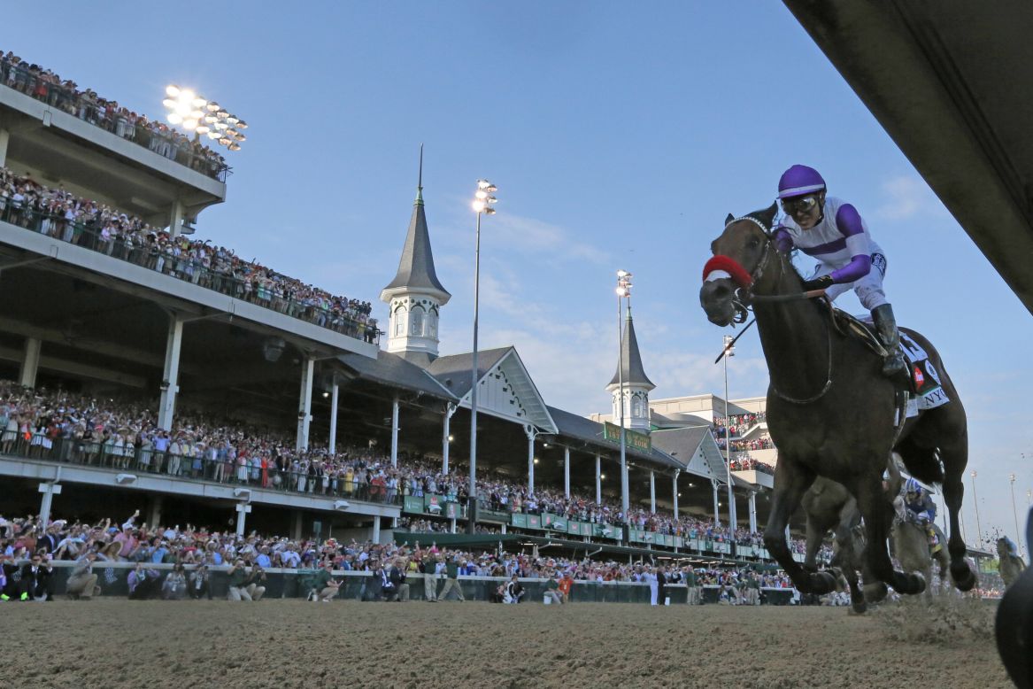 Nyquist, ridden by Mario Gutierrez, wins the Kentucky Derby on Saturday, May 7. The horse, named after pro hockey player Gustav Nyquist, was a heavy favorite before the race. <a href="http://www.cnn.com/2016/05/07/horseracing/kentucky-derby/" target="_blank">He is 8-0 in his career.</a> <a href="http://edition.cnn.com/2016/05/07/horseracing/kentucky-derby/index.html">READ MORE: Favorite Nyquist wins Derby</a>