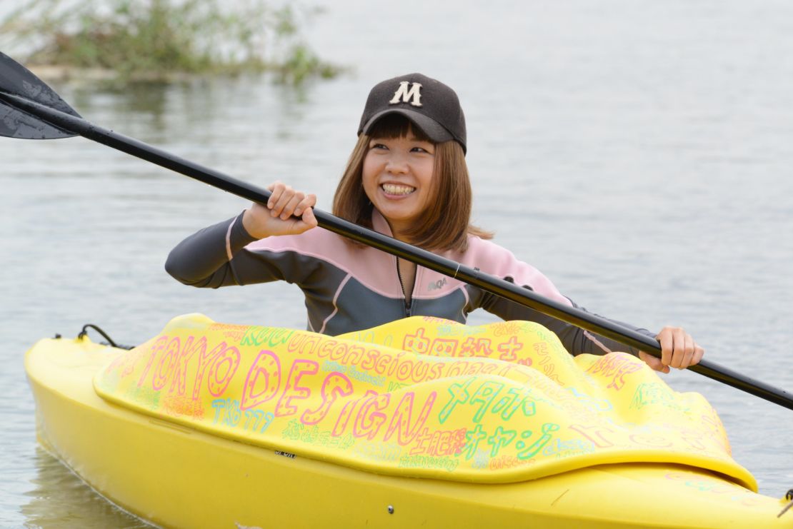 Conceptional artist Megumi Igarashi raised money through crowd-funding to build her kayak.