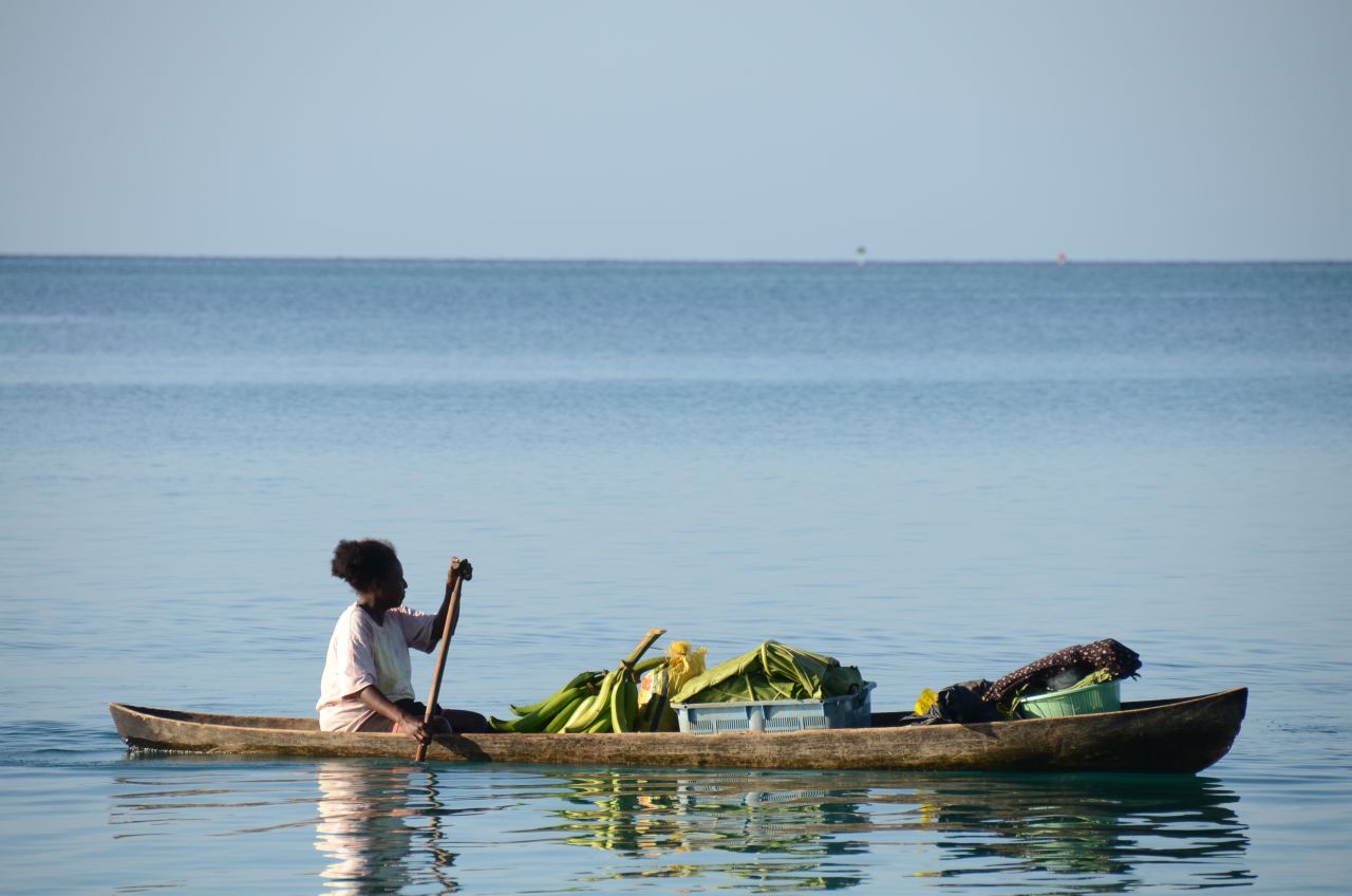 Five islands that have been submerged by rising sea levels in the Solomons were not inhabited, but were used for fishing. Photo taken in May 2010.