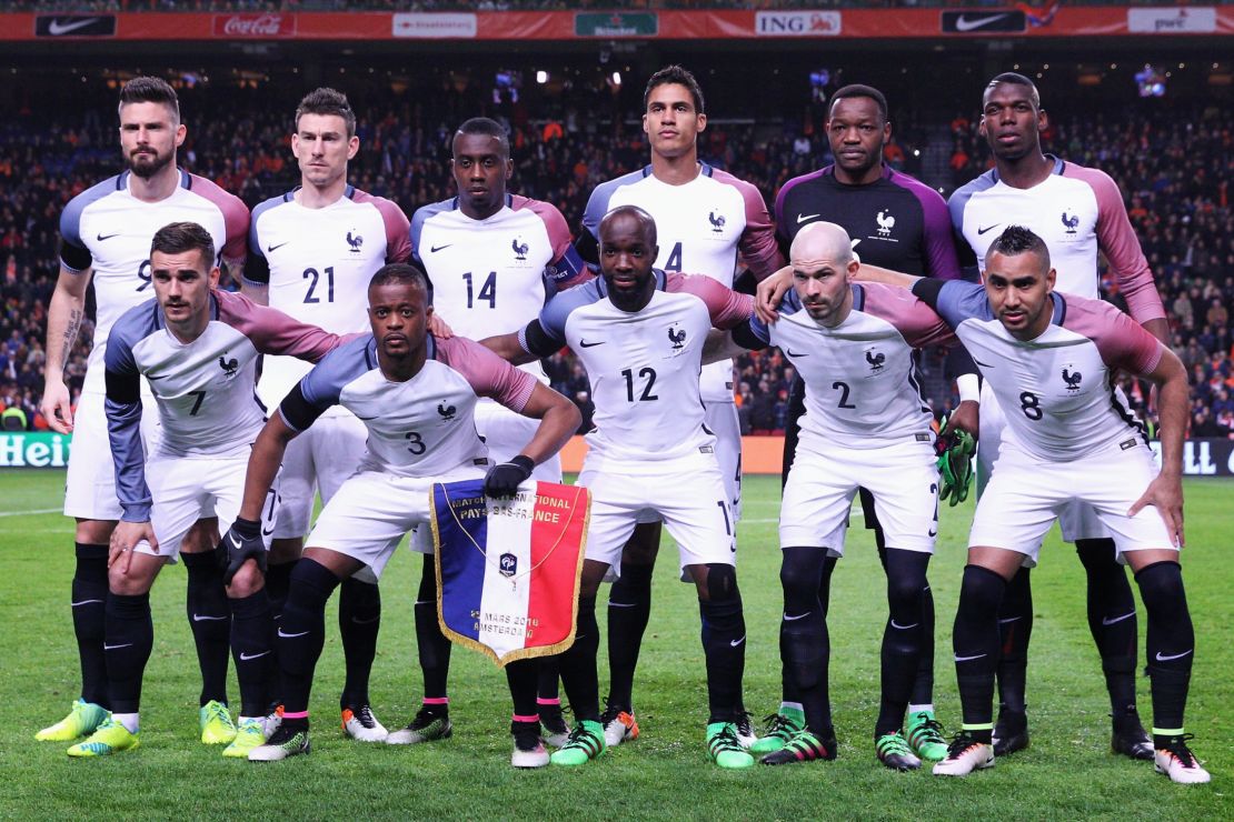 France's squad today features promising talents such as Juventus midfielder Paul Pogba (top right).