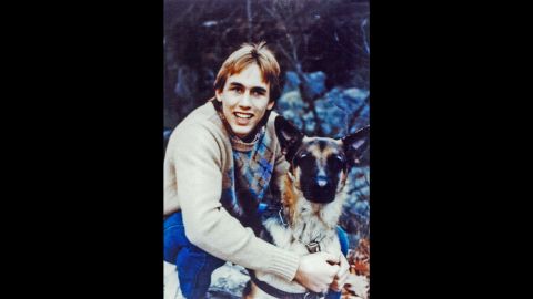 At 17, Erik Weihenmayer's guide dog Wizard helped him navigate his surroundings.