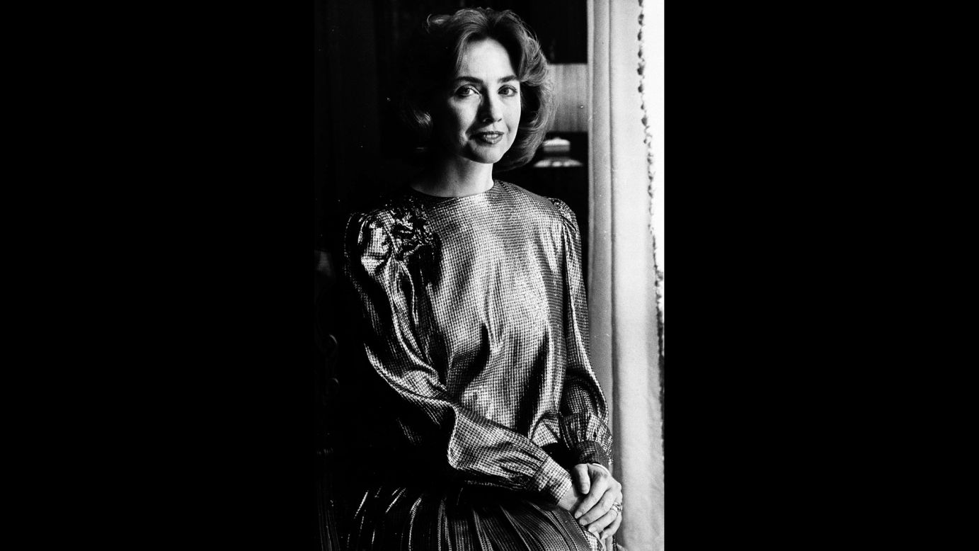 Arkansas' first lady, now using the name Hillary Rodham Clinton, wears her inaugural ball gown in 1985.