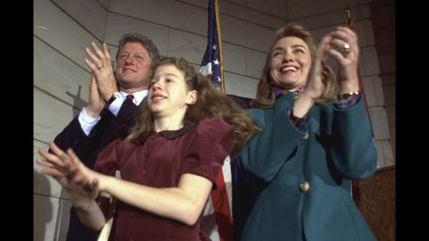 The Clintons celebrate Bill's inauguration in Little Rock, Arkansas, in 1991. He was governor from 1983 to 1992, when he was elected President.