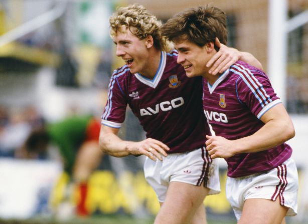 West Ham's best league finish is third, in the 1985-86 season of the old Division One, when strikers Frank McAvennie (left) and Tony Cottee (right) scored 46 goals between them. 