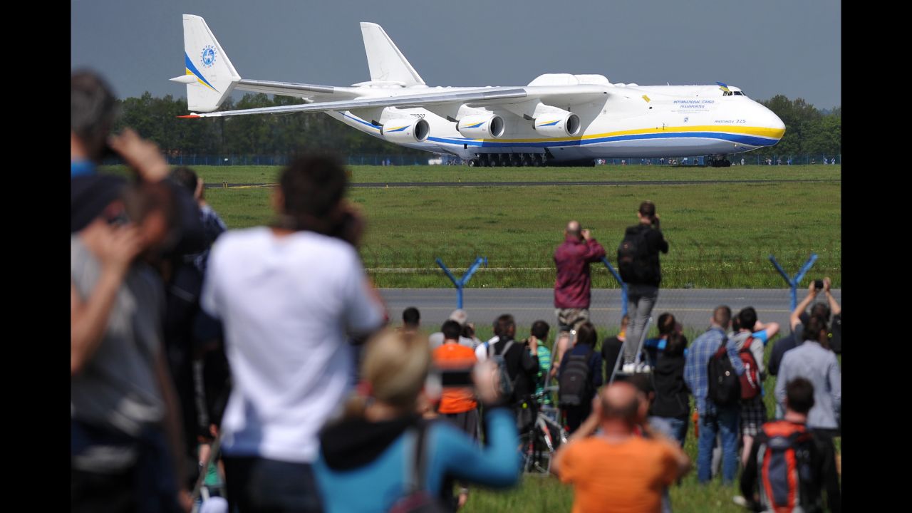 The biggest airplane in the world, the Antonov AN-225 Mriya, arrived from its base in Kiev, Ukraine, at Vaclav Havel Airport in Prague, Czech Republic, on May 10. Click through the gallery to see more images of this one-of-a-kind flying machine.