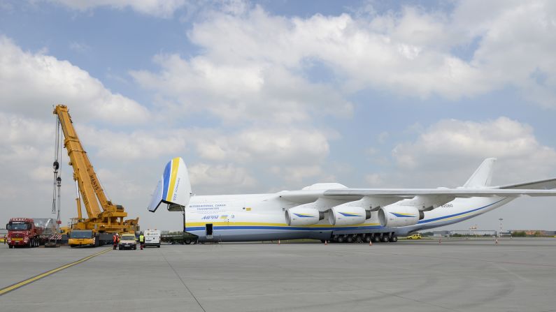 Cargo is loaded through the plane's nose. On its current mission, Mriya is transporting a giant Czech-made electric generator from Prague across three continents to Perth, Australia. Mriya's massive cargo hold is 141 feet (43 meters) long. That's longer than the Wright Brothers' historic flight in 1903.