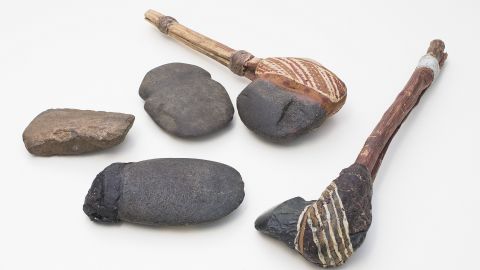 Examples of early Australian stone tools similar to the one linked to the fragments.