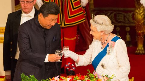 Chinese President Xi Jinping and the Queen during Xi's UK visit. 