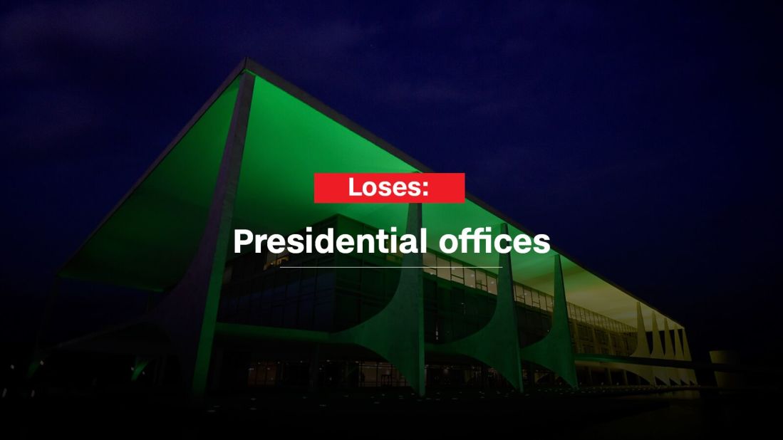 Rousseff will lose access to the presidential offices in the Planalto Palace.