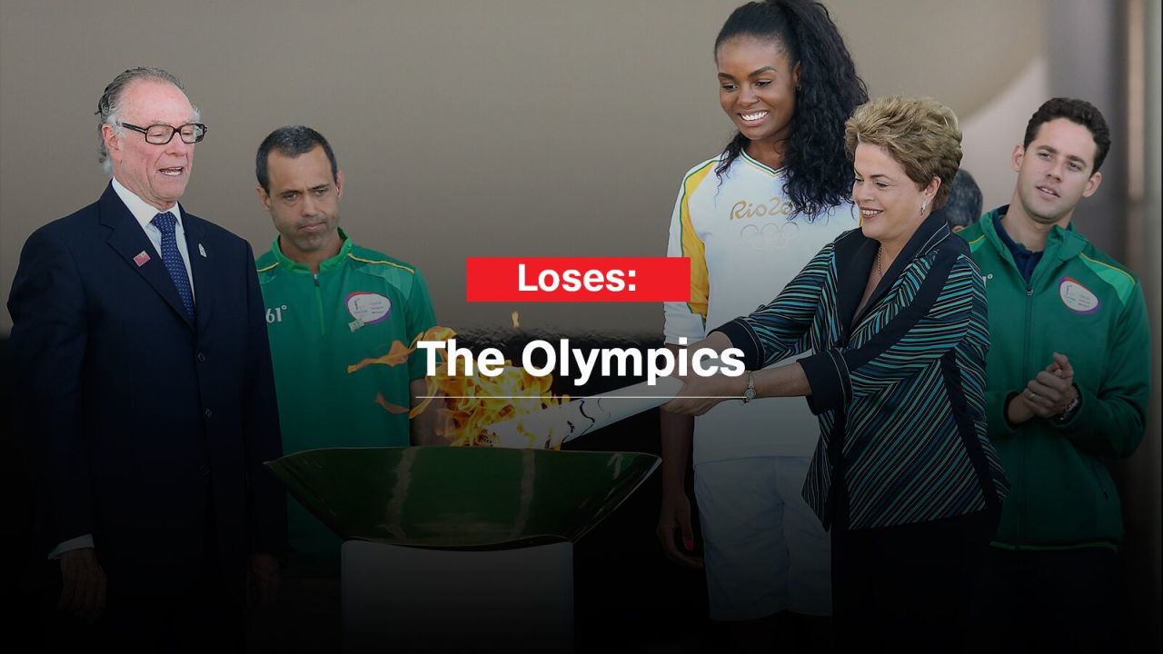 Rousseff, who lit the torch with the Olympic flame when it arrived in Brasilia, will not be part of any official host delegation during the Games. She could attend events as a spectator, though she might risk being booed.