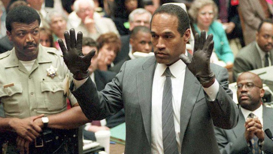 Blood-stained gloves were among the evidence in the 1995 murder trial of O.J. Simpson. After the monthslong trial -- in which the defendant famously tried on the gloves -- he was acquitted in the deaths of his ex-wife Nicole Brown Simpson and Ronald Goldman. Police say the case still is open, and the gloves and other evidence reportedly still are in authorities' possession.