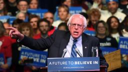 US Democratic presidential candidate Bernie Sanders speaks during a rally in Atlantic City, New Jersey, on May 9, 2016. / AFP / Jewel SAMAD        (Photo credit should read JEWEL SAMAD/AFP/Getty Images)