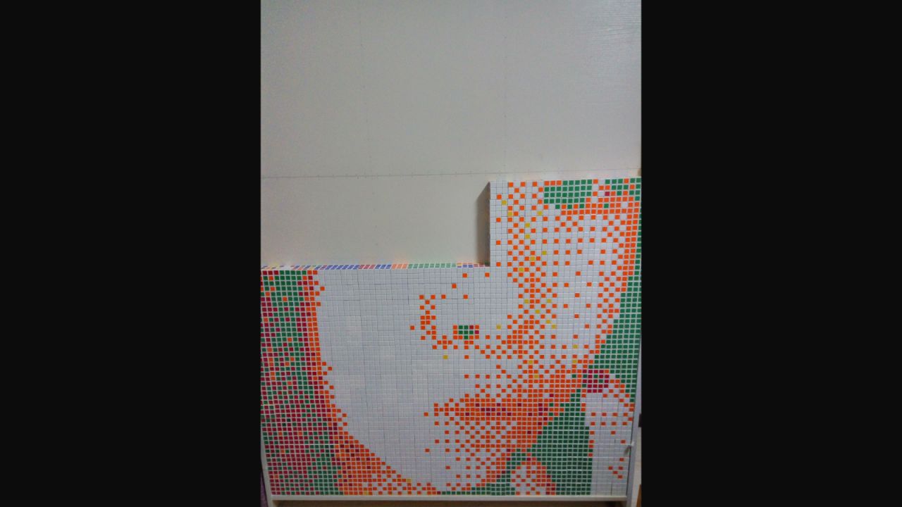 He solved each Rubik's cube according to his design and built the portrait using a specially made frame. 