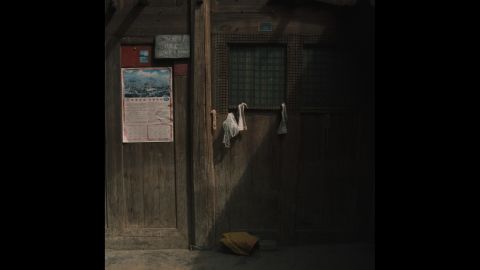 The front of a wooden house in Yeli.