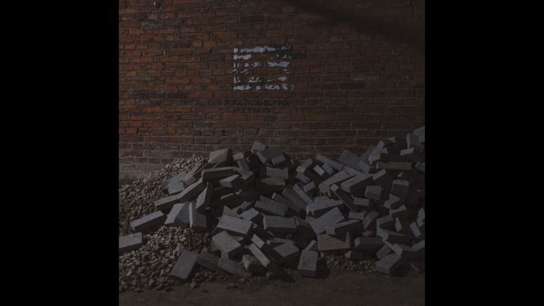 Bricks are piled up in downtown Kaili, another city in Guizhou.