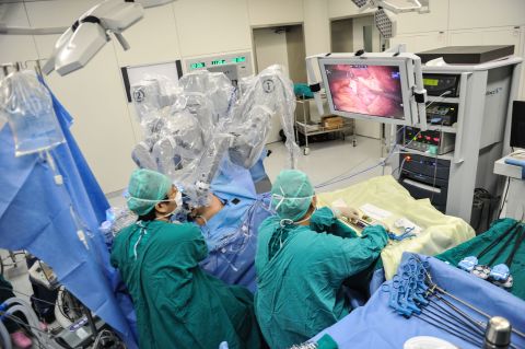 Robots have also become useful when it comes to operating. The<a href="http://www.davincisurgery.com/" target="_blank" target="_blank"> da Vinci Sugery System</a> lets surgeons control a multi-armed robot which has tiny wristed instruments that can bend and rotate more effectively than the human hand.  