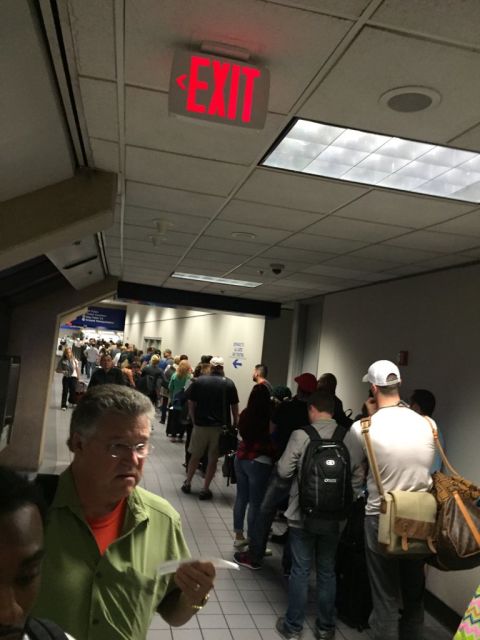 Jeff Dashley missed his flight on Friday because of long lines at Dallas/Fort Worth International Airport.