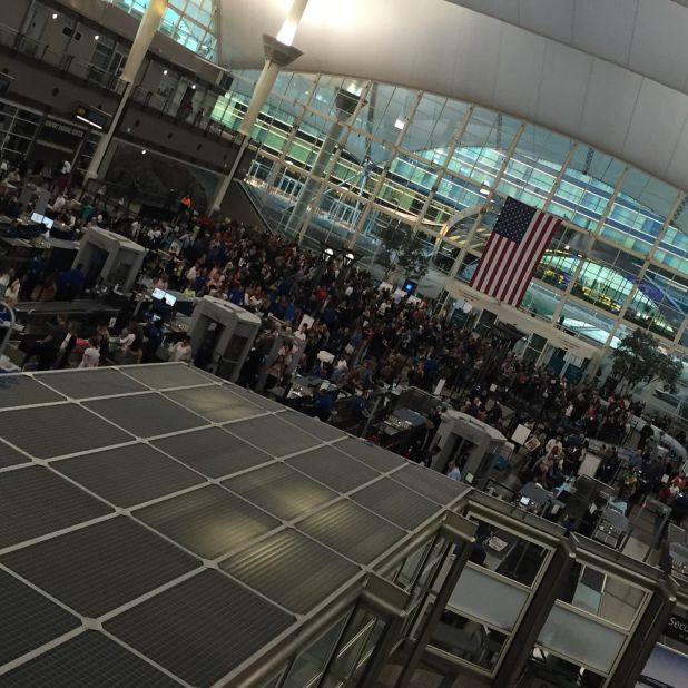 Dan Morrison said the Denver airport was much more crowded than normal on Friday. He has TSA Precheck and was able to clear security in 10 minutes, but he said it usually only takes a minute.